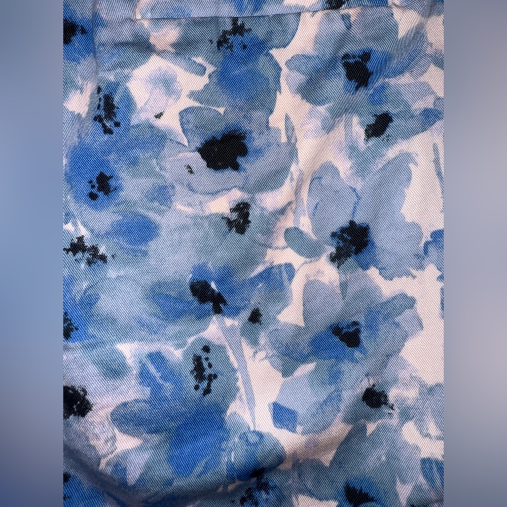 J. Crew Watercolor Floral Chino Shorts Size 2 Pink Blue 100% Cotton Preppy - Picture 4 of 12